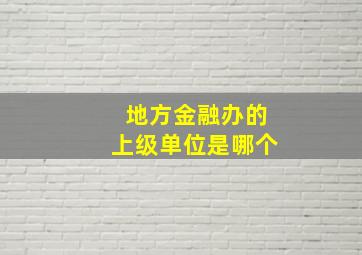 地方金融办的上级单位是哪个