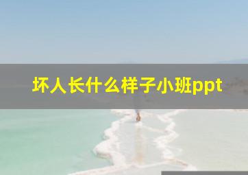 坏人长什么样子小班ppt