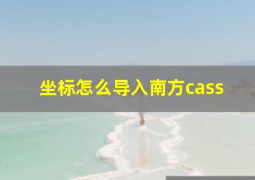 坐标怎么导入南方cass