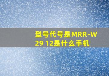 型号代号是MRR-W29 12是什么手机