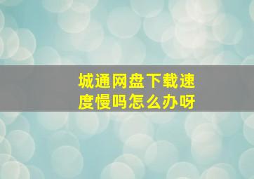 城通网盘下载速度慢吗怎么办呀