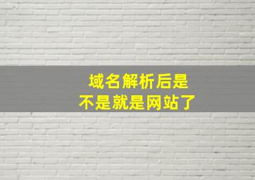 域名解析后是不是就是网站了