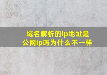 域名解析的ip地址是公网ip吗为什么不一样