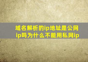 域名解析的ip地址是公网ip吗为什么不能用私网ip