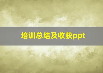 培训总结及收获ppt