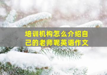 培训机构怎么介绍自己的老师呢英语作文