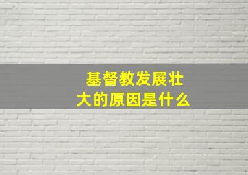 基督教发展壮大的原因是什么