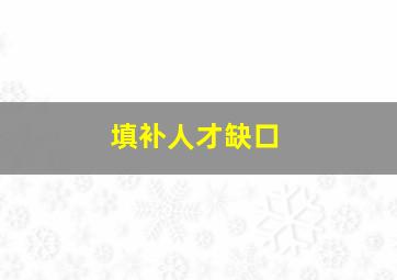 填补人才缺口