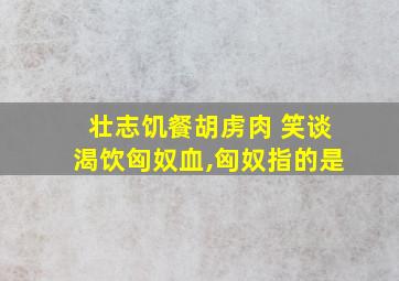 壮志饥餐胡虏肉 笑谈渴饮匈奴血,匈奴指的是