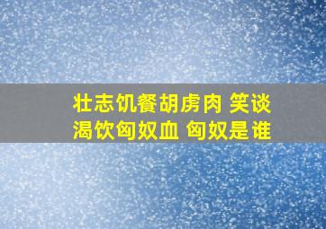 壮志饥餐胡虏肉 笑谈渴饮匈奴血 匈奴是谁