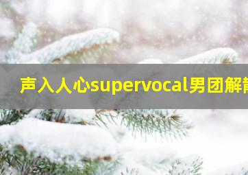 声入人心supervocal男团解散