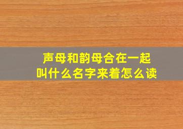 声母和韵母合在一起叫什么名字来着怎么读