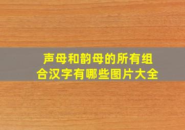 声母和韵母的所有组合汉字有哪些图片大全