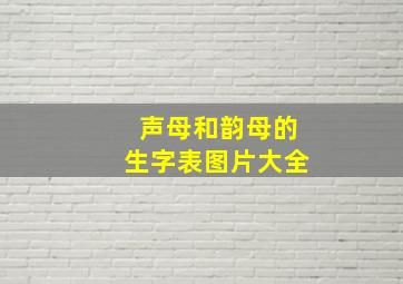 声母和韵母的生字表图片大全