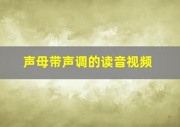 声母带声调的读音视频