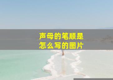 声母的笔顺是怎么写的图片