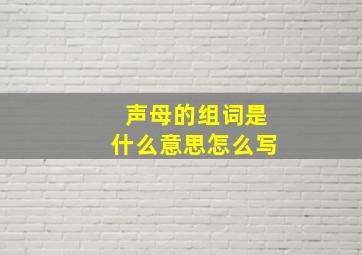 声母的组词是什么意思怎么写