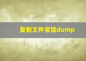 复制文件报错dump