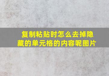 复制粘贴时怎么去掉隐藏的单元格的内容呢图片