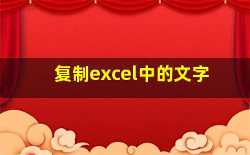 复制excel中的文字