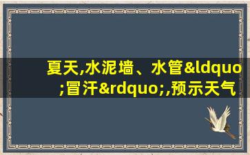 夏天,水泥墙、水管“冒汗”,预示天气的变化