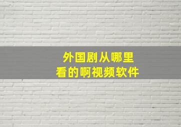 外国剧从哪里看的啊视频软件