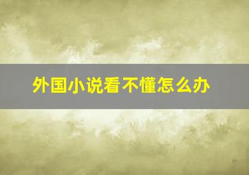 外国小说看不懂怎么办