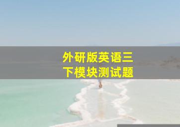 外研版英语三下模块测试题