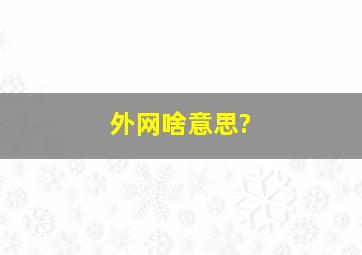 外网啥意思?