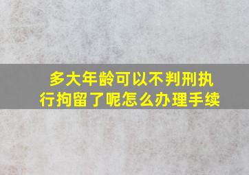 多大年龄可以不判刑执行拘留了呢怎么办理手续