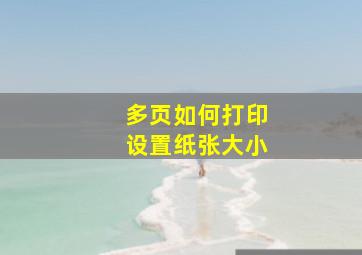 多页如何打印设置纸张大小