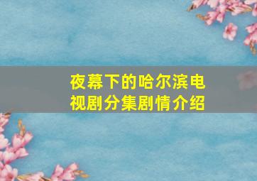 夜幕下的哈尔滨电视剧分集剧情介绍