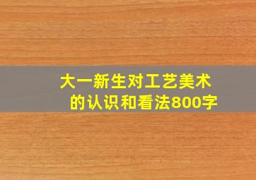 大一新生对工艺美术的认识和看法800字