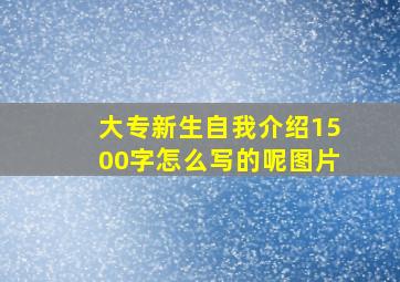 大专新生自我介绍1500字怎么写的呢图片