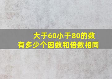 大于60小于80的数有多少个因数和倍数相同