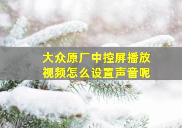 大众原厂中控屏播放视频怎么设置声音呢