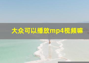 大众可以播放mp4视频嘛