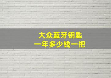 大众蓝牙钥匙一年多少钱一把