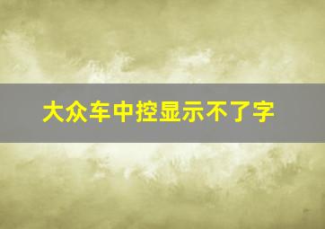 大众车中控显示不了字