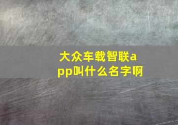 大众车载智联app叫什么名字啊