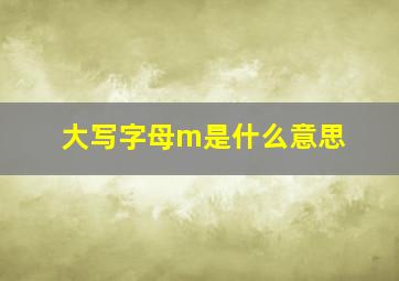 大写字母m是什么意思