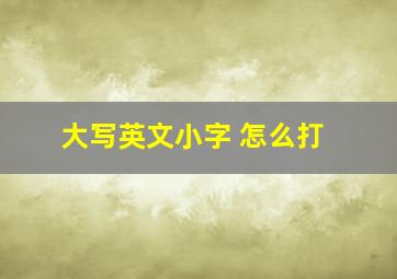 大写英文小字 怎么打