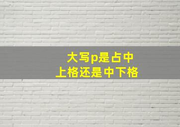 大写p是占中上格还是中下格