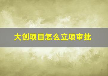 大创项目怎么立项审批