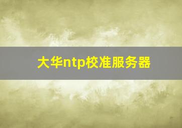 大华ntp校准服务器