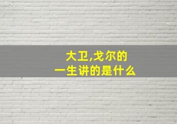 大卫,戈尔的一生讲的是什么