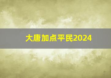 大唐加点平民2024