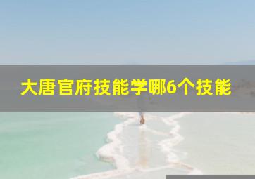 大唐官府技能学哪6个技能