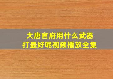 大唐官府用什么武器打最好呢视频播放全集