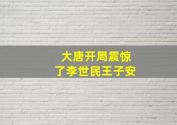 大唐开局震惊了李世民王子安